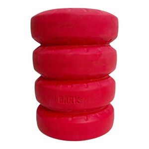 Bark Super Chewer Rubber Tire Stack Treat Toy Red